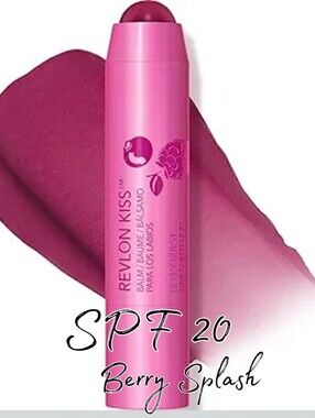 Revlon Kiss Balm Stick - Berry Splash Pink Sun Protection Lip Balm Spf 20